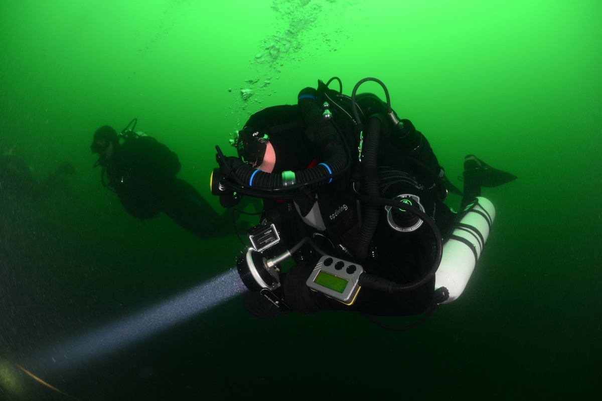 Dirk Machielsen met rebreather