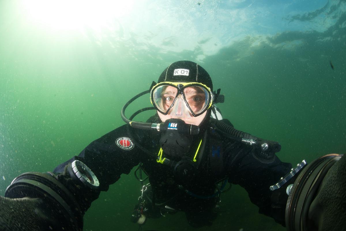 Selfie van jaap onder water