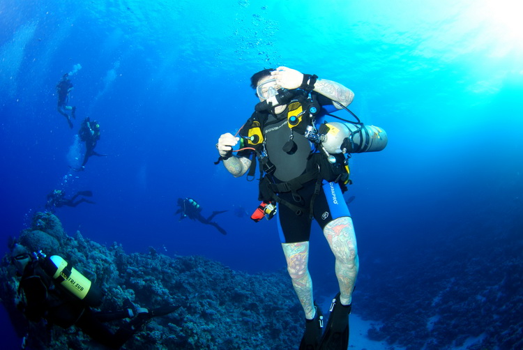 Jan Dankers met rebreather