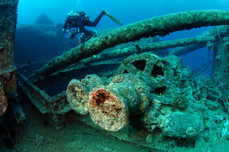 Op het dek van de Thistlegorm