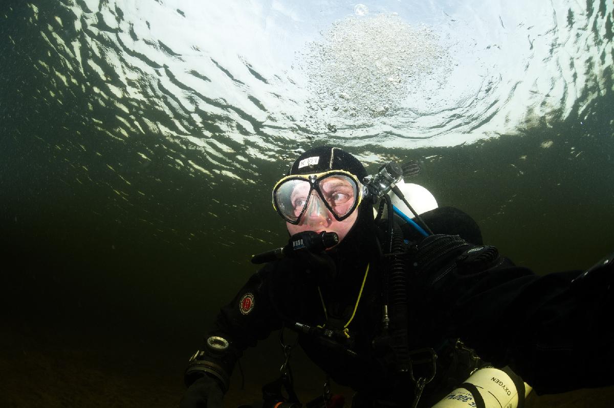 selfie van jaap onder water