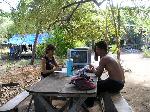 Watching PADI Video's on the Reefseekers Island