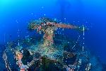 Kanon op het achterdek van de San Francisco Maru