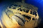 Truck onderstel in het ruim van de Nagano Maru