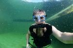 jaap met C96 zuurstof rebreather in de zwemvijver